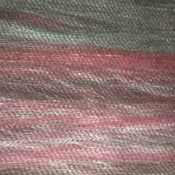 Large Striped Black Gray and Purple Fringe Scarf - Picture 5 of 9